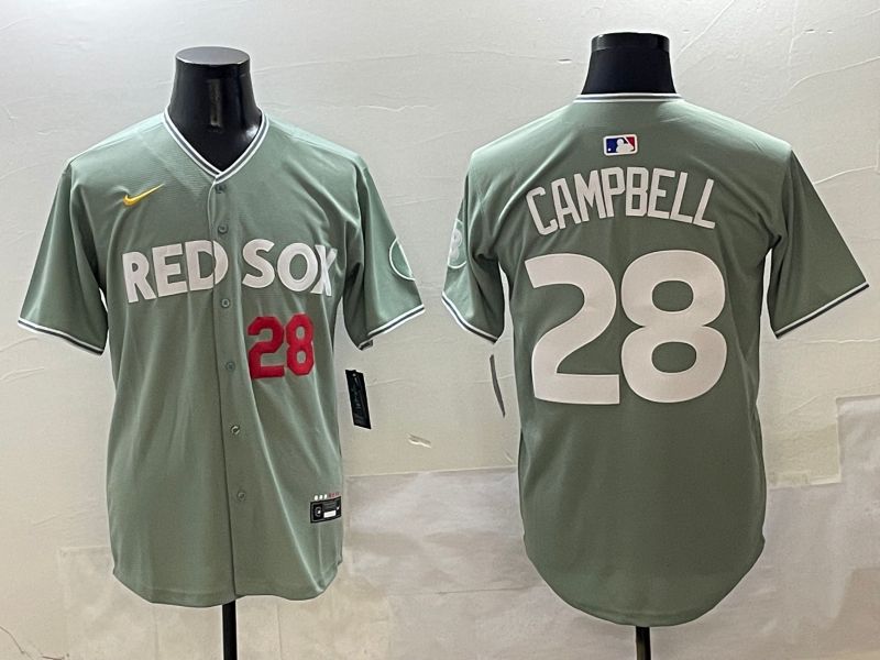 Men Boston Red Sox 28 Campbell Green Joint Name Nike 2025 MLB Jersey style 4253